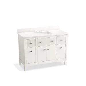 KOHLER Malin 49in. Single Sink Freestanding White Bath Vanity with White Quartz Top Assembled