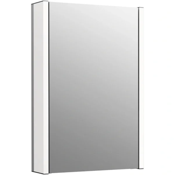 KOHLER Maxstow 17 x 24 Lighted LED Surface Mount Dark Anodized Aluminum Mirrored Medicine Cabinet with Outlet