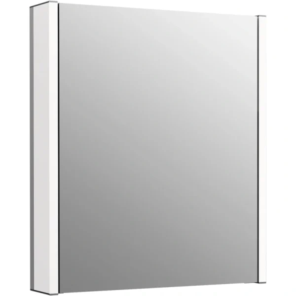 KOHLER Maxstow 22 x 24 Lighted LED Surface Mount Dark Anodized Aluminum Mirrored Medicine Cabinet with Outlet