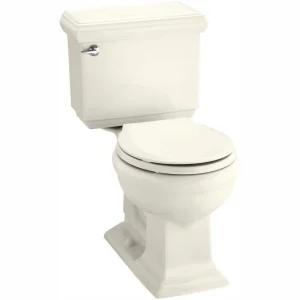 KOHLER Memoirs 12 in. Rough In 2-Piece 1.28 GPF Single Flush Round Toilet in Biscuit Seat Not Included T726938868