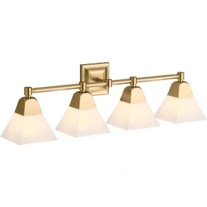 KOHLER Memoirs 4-Light Moderne Brushed Gold Sconce
