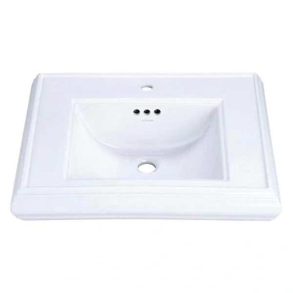KOHLER Memoirs 5-1/4 in. Ceramic Pedestal Sink Basin in White with Overflow Drain