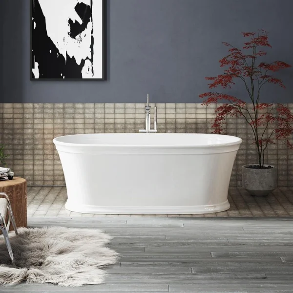 KOHLER Memoirs 60 in. x 34 in. Soaking Bathtub with Center Drain in White