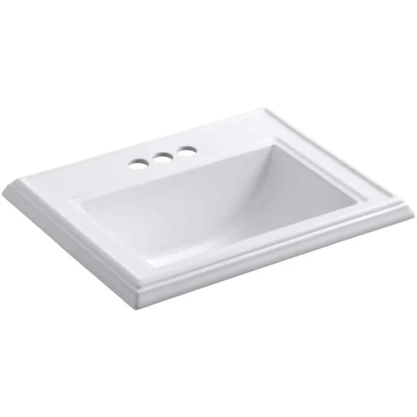 KOHLER Memoirs Classic Drop-In Vitreous China Bathroom Sink in White with Overflow Drain