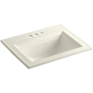 KOHLER Memoirs Stately 22-3/4 in. Drop-In Vitreous China Bathroom Sink in Biscuit T726939253