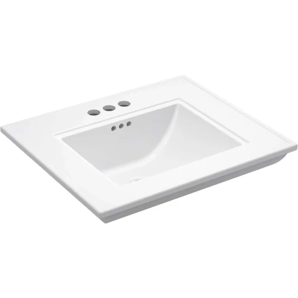 KOHLER Memoirs Stately 24.5 in. x 4 in. Centerset Console Sink Basin in White