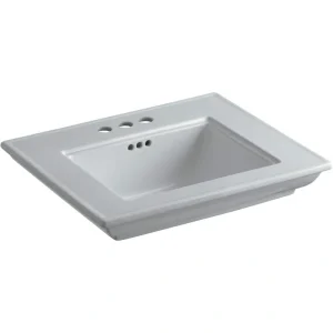 KOHLER Memoirs Stately 24.5 in. x 4 in. Centerset Console Sink Basin inIce Grey