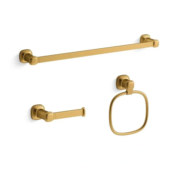 KOHLER Numista 3-Piece Bath Hardware Set in Vibrant Brushed Moderne Brass