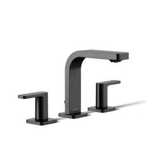 KOHLER Parallel 8 in. Widespread 2-Handle Bathroom Faucet with Lever Handles in Matte Black