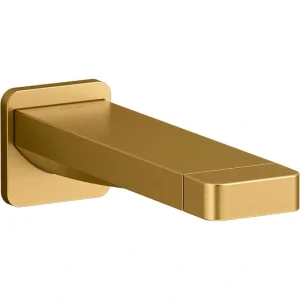 KOHLER Parallel Wall Mount Bathtub Spout in Vibrant Brushed Moderne Brass
