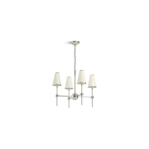 KOHLER Parohn 4-Light Polished Nickel Chandelier with Fabric Shades