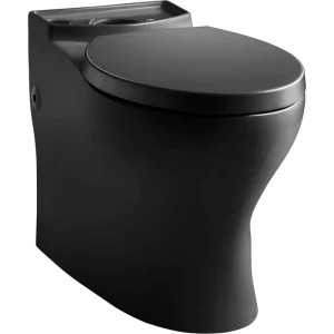 KOHLER Persuade Elongated Toilet Bowl Only with Skirted Trapway in Black Black