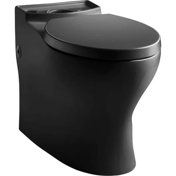 KOHLER Persuade Elongated Toilet Bowl Only with Skirted Trapway in Black Black