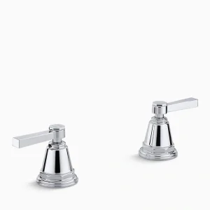 KOHLER Pinstripe Pure Deck-Mount Bath Faucet Handle Trim with Lever Design in Vibrant Brushed Nickel