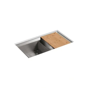KOHLER Poise 33 in. Undermount Double Bowl Stainless Steel Kitchen Sink T726938028