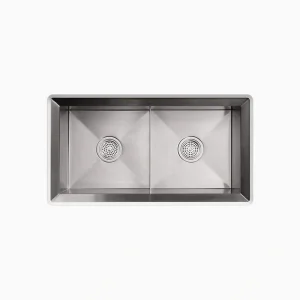 KOHLER Poise 33 in. Undermount Double Bowl Stainless Steel Kitchen Sink T726938040