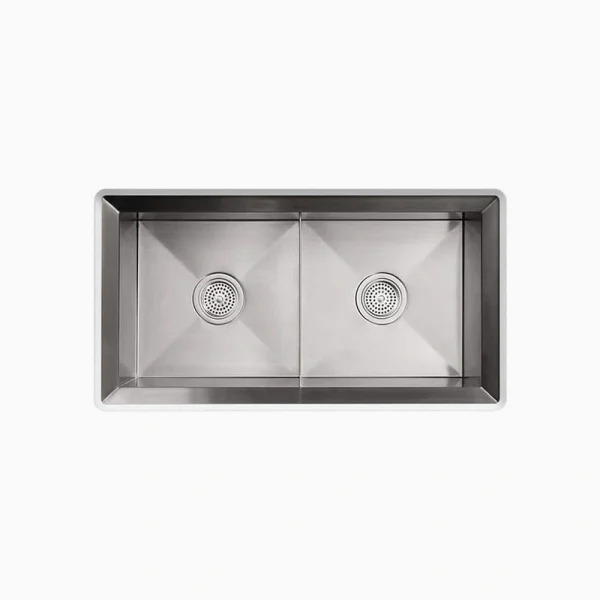 KOHLER Poise 33 in. Undermount Double Bowl Stainless Steel Kitchen Sink T726938040