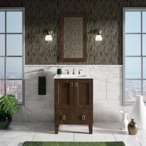 KOHLER Poplin 24 in. W x 22 in. D x 35 in. H Bathroom Vanity Cabinet without Top in Claret Suede