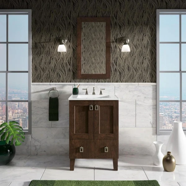 KOHLER Poplin 24 in. W x 22 in. D x 35 in. H Bathroom Vanity Cabinet without Top in Claret Suede