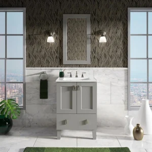 KOHLER Poplin 24 in. W x 22 in. D x 35 in. H Bathroom Vanity Cabinet without Top in Mohair Grey
