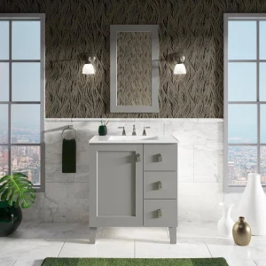 KOHLER Poplin 30 in. W x 22 in. D x 35 in. H Bathroom Vanity Cabinet without Top in Claret Suede
