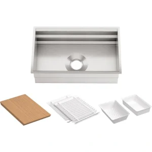 KOHLER Prolific Undermount Stainless Steel 29 in. L Single Bowl Kitchen Sink