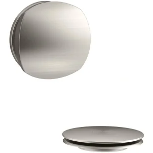 KOHLER PureFlo Rotary Turn Bath Drain Trim, Vibrant Brushed Nickel
