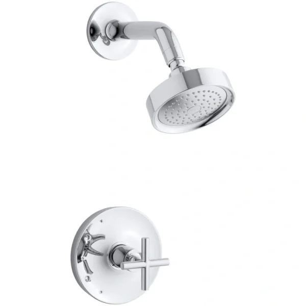KOHLER Purist 1-Spray 6.5 in. Single Wall Mount Fixed Shower Head in Polished Chrome
