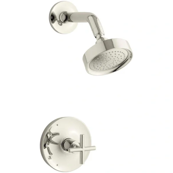 KOHLER Purist 1-Spray 6.5 in. Single Wall Mount Fixed Shower Head in Polished Nickel