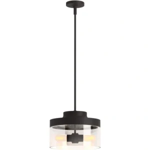 KOHLER Purist 2-Light Matte Black Standard Pendant Light