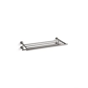 KOHLER Purist 24 in. Wall Mounted Hotelier Guest Towel Holder in Vibrant Titanium