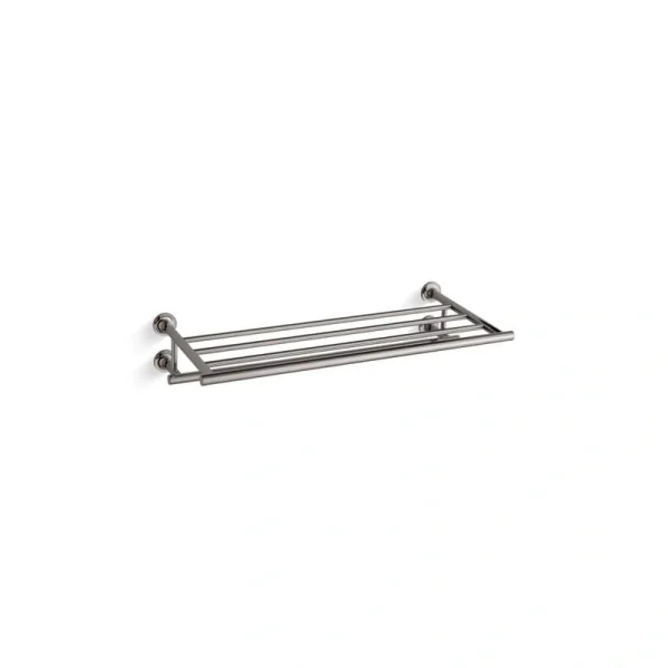 KOHLER Purist 24 in. Wall Mounted Hotelier Guest Towel Holder in Vibrant Titanium