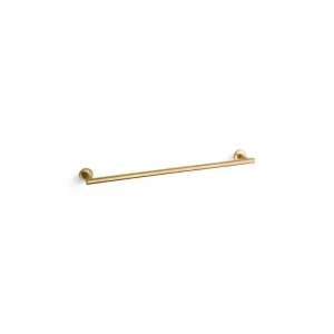 KOHLER Purist 24 in. Wall Mounted Towel Bar in Vibrant Brushed Moderne Brass
