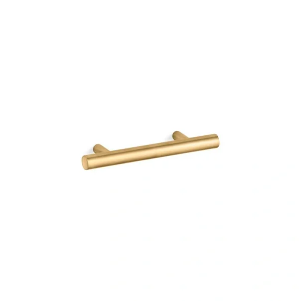 KOHLER Purist 3 in. (76 mm) Center-to-Center Vibrant Brushed Moderne Brass Cabinet Bar Pull