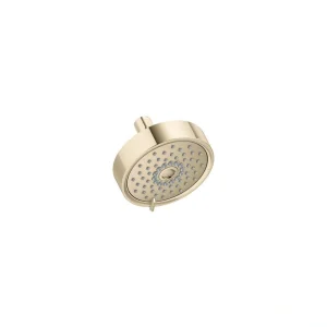 KOHLER Purist 3-Spray Patterns 1.75 GPM 5.5 in. Wall Mount Fixed Shower Head in Vibrant French Gold