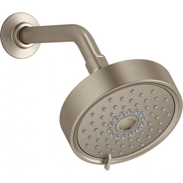KOHLER Purist 3-Spray Patterns 5.5 in. Single 1.75 GPM Wall Mount Fixed Shower Head in Vibrant Brushed Bronze