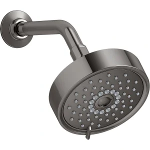 KOHLER Purist 3-Spray Patterns 5.5 in. Single 2.5 GPM Wall Mount Fixed Shower Head in Vibrant Titanium