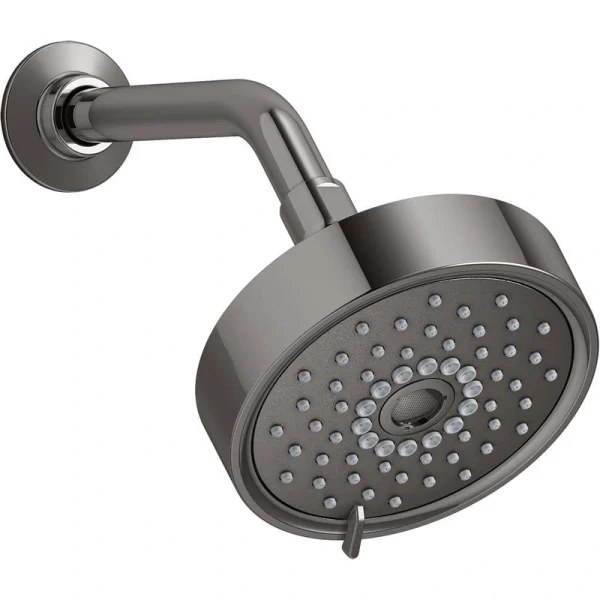 KOHLER Purist 3-Spray Patterns 5.5 in. Single 2.5 GPM Wall Mount Fixed Shower Head in Vibrant Titanium