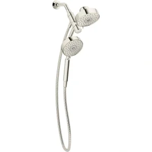 KOHLER Purist 3-Spray Patterns 6 in. Dual Wall Mount Shower Heads with 1.75 GPM in Vibrant Polished Nickel