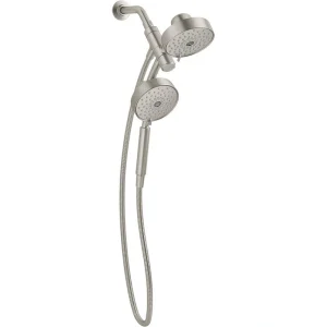 KOHLER Purist 3-Spray Patterns with 2.5 GPM 5 in. Wall Mount Dual Shower Heads in Vibrant Brushed Nickel
