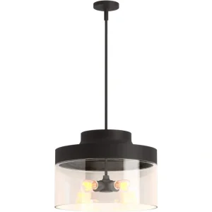 KOHLER Purist 4-Light Matte Black Standard Pendant Light