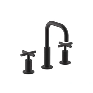 KOHLER Purist 8 in. Widespread 2-Handle Bathroom Faucet with Low Cross Handles in Matte Black T726938906