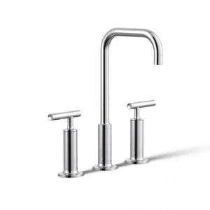 KOHLER Purist 8 in. Widespread 2-Handle Mid-Arc Bathroom Faucet in Polished Chrome with High Gooseneck Spout T726938710