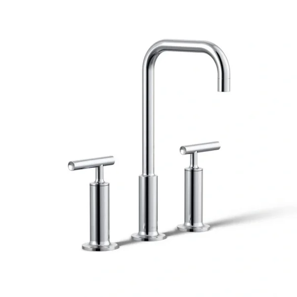 KOHLER Purist 8 in. Widespread 2-Handle Mid-Arc Bathroom Faucet in Polished Chrome with High Gooseneck Spout T726938710
