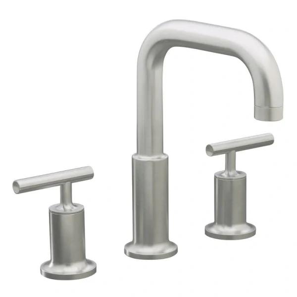 KOHLER Purist 8 in. Widespread 2-Handle Tub Bathroom Faucet Trim in Vibrant Brushed Nickel