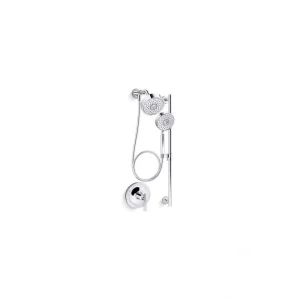 KOHLER Purist Essentials 3-Spray Patterns 5.5 in. Dual Wall Mount Shower Heads with 1.75 GPM, in Polished Chrome