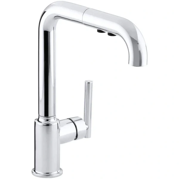 KOHLER Purist Single-Handle Pull-Out Sprayer Kitchen Faucet In Polished Chrome T726940985