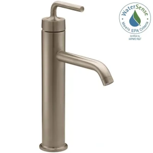 KOHLER Purist Single-Handle Single Hole Low-Arc Bathroom Vessel Bathroom Faucet in Vibrant Brushed Bronze