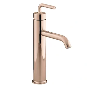 KOHLER Purist Single-Handle Single-Hole Vessel Sink Faucet in Vibrant Rose Gold