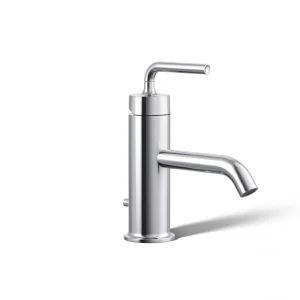 KOHLER Purist Single Hole Single Handle Low-Arc Bathroom Faucet with Straight Lever Handle in Polished Chrome